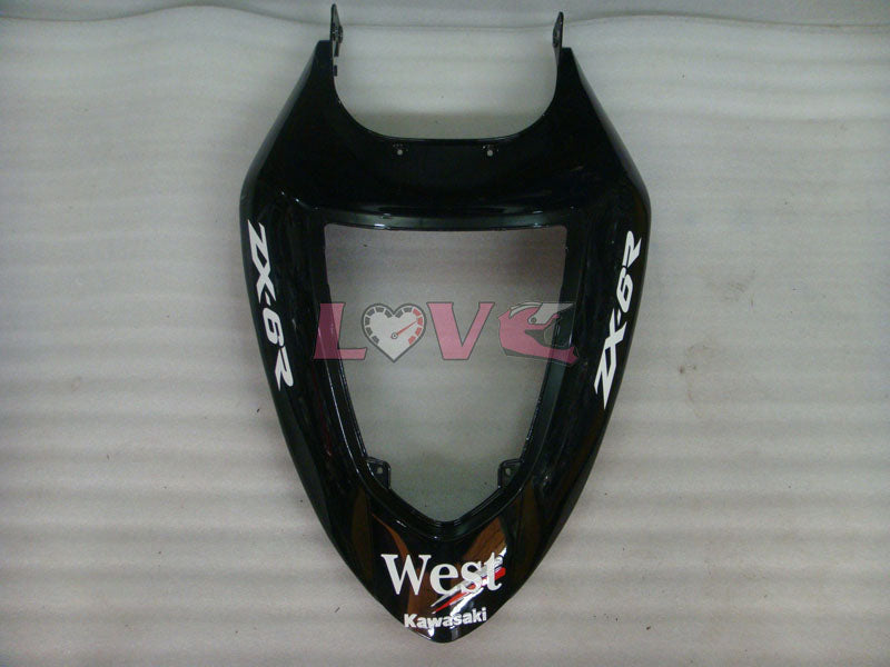West - White Black Fairings and Bodywork For 2005-2006 NINJA ZX-6R #LF3304
