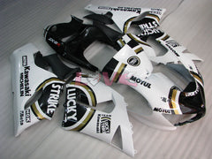 Lucky Strike - White Black Fairings and Bodywork For 2005-2006 NINJA ZX-6R #LF5991