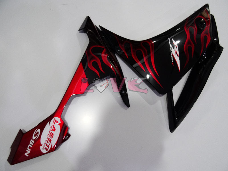 Flame - Red Black Fairings and Bodywork For 2007-2008 YZF-R1 #LF3662