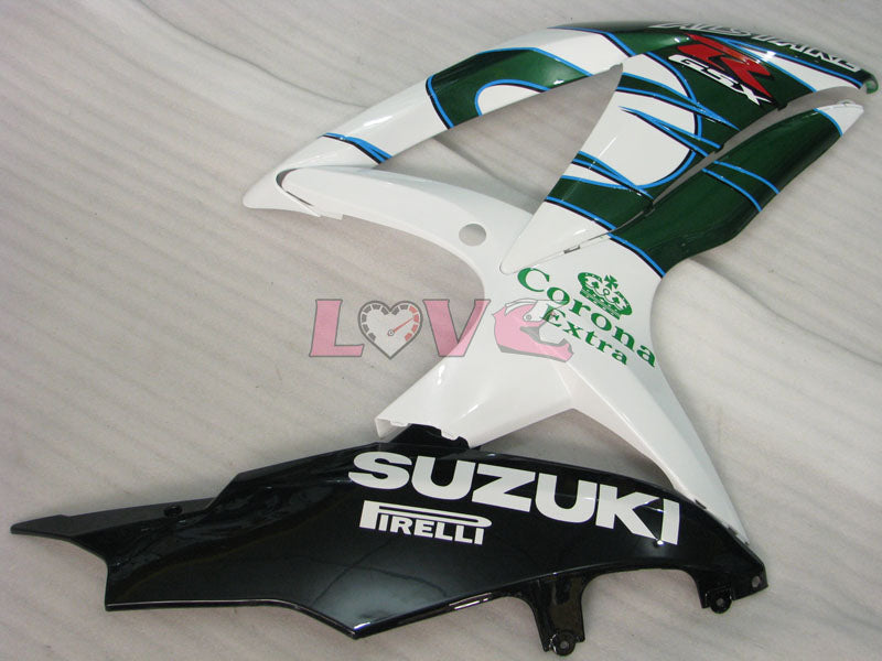 Corona - Green White Fairings and Bodywork For 2008-2010 GSX-R600 #LF3957
