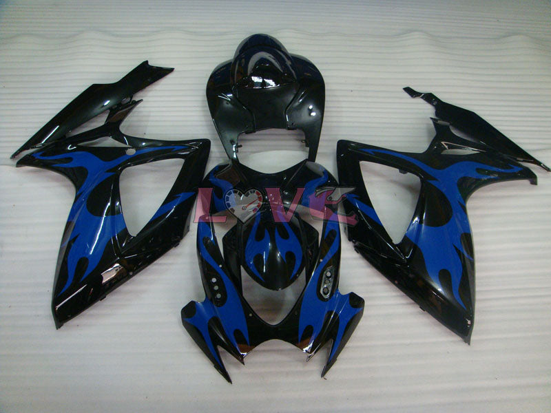Flame - Blue Black Fairings and Bodywork For 2006-2007 GSX-R600 #LF6357