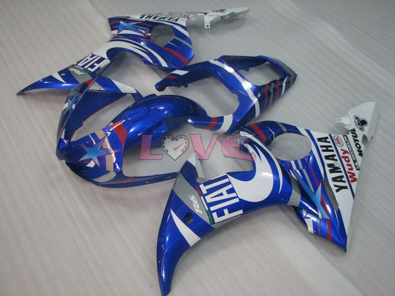 FIAT - Blue White Fairings and Bodywork For 2005 YZF-R6 #LF3495