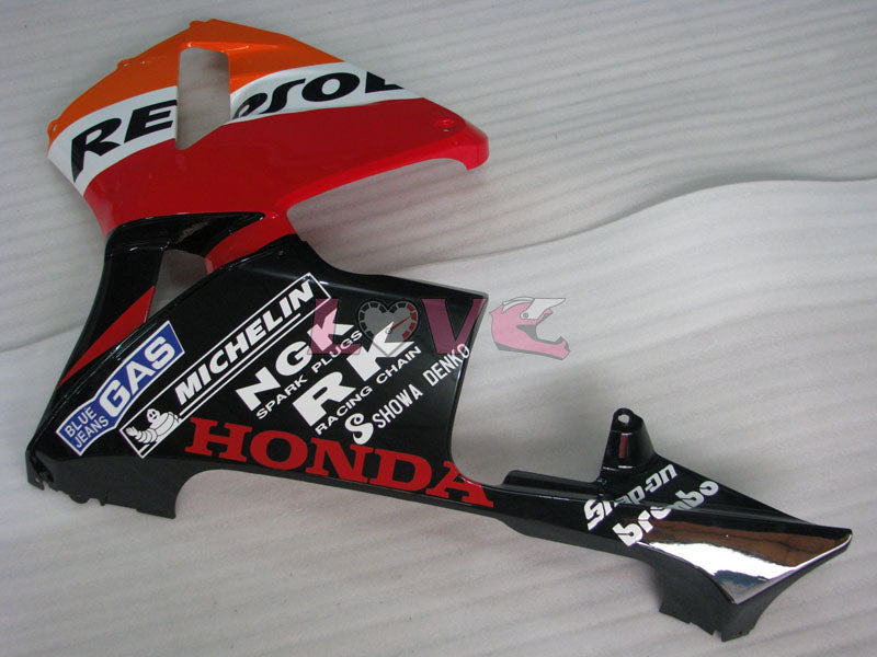 Repsol - Orange Black Fairings and Bodywork For 2003-2004 CBR600RR #LF4447