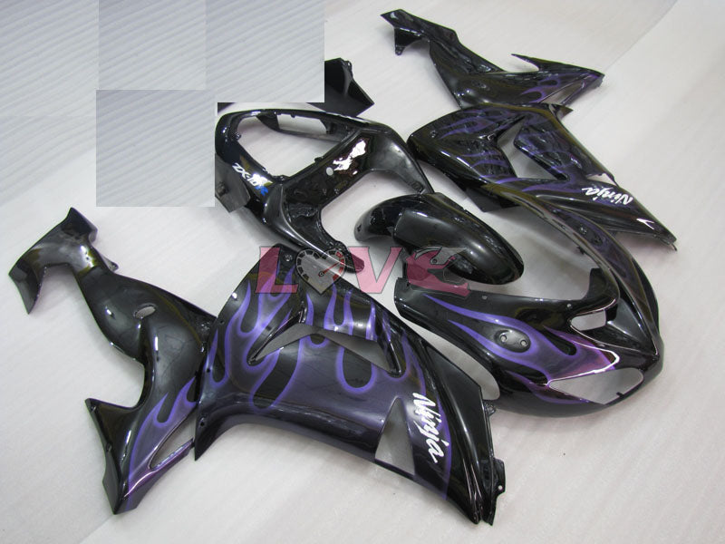 Flame - Purple Black Fairings and Bodywork For 2006-2007 NINJA ZX-10R #LF3263