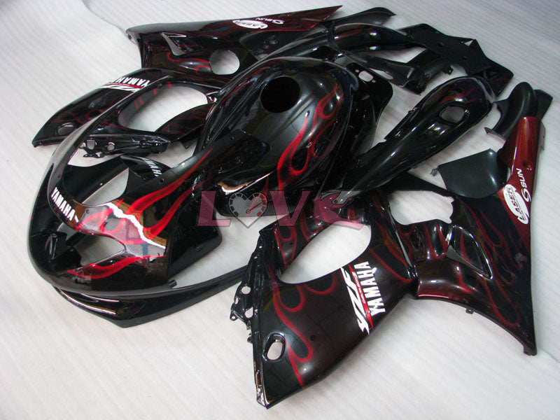 Flame - Red Black Fairings and Bodywork For 1997-2007 YZF600R #LF7929