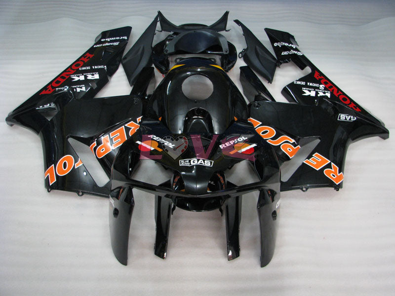 RK Repsol - Black Fairings and Bodywork For 2005-2006 CBR600RR #LF7492