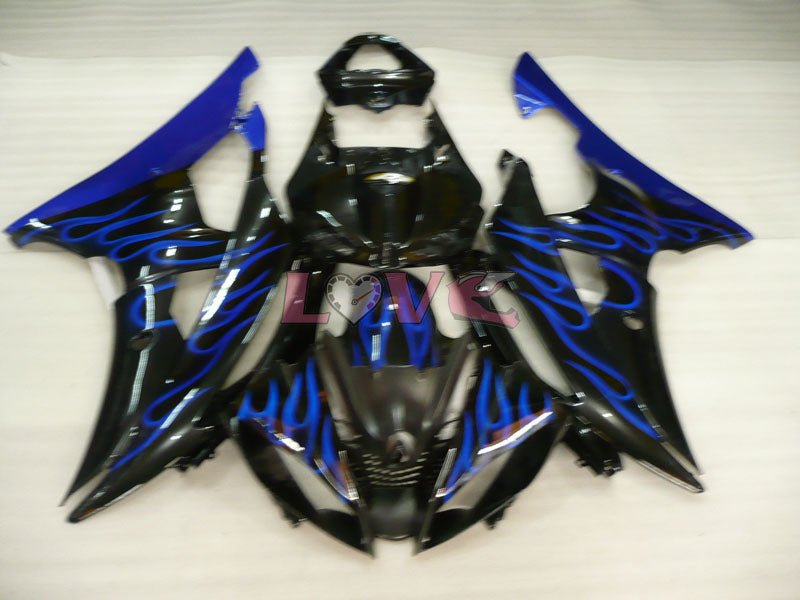 Flame - Blue Black Fairings and Bodywork For 2008-2016 YZF-R6 #LF3417