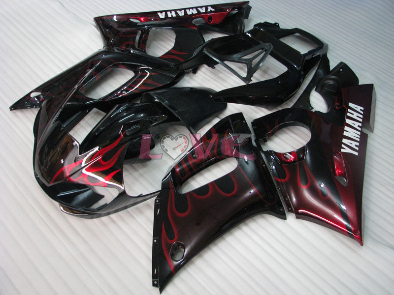 Flame - Red Black Fairings and Bodywork For 1998-2002 YZF-R6 #LF3372