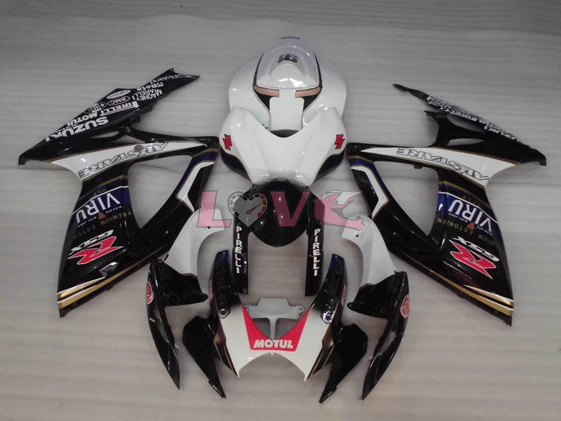 MOTUL VIRU - White Black Fairings and Bodywork For 2006-2007 GSX-R600 #LF4020