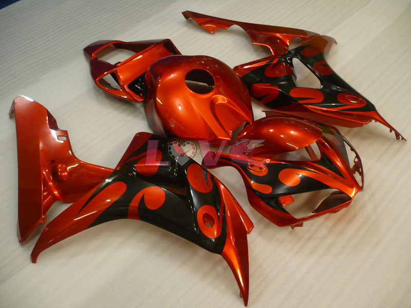 Flame - Orange Black Fairings and Bodywork For 2006-2007 CBR1000RR #LF7245