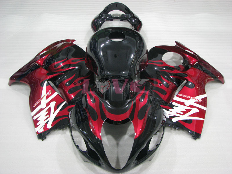 Flame - Red Black Fairings and Bodywork For 1999-2007 Hayabusa #LF3746