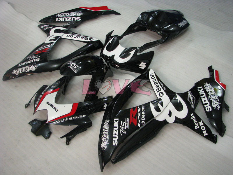 Beacon - White Black Fairings and Bodywork For 2008-2010 GSX-R600 #LF3969