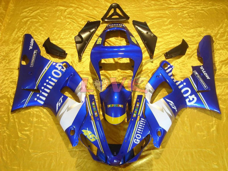 GO!!!!!!! MOTUL - Blue White Fairings and Bodywork For 2000-2001 YZF-R1 #LF7060