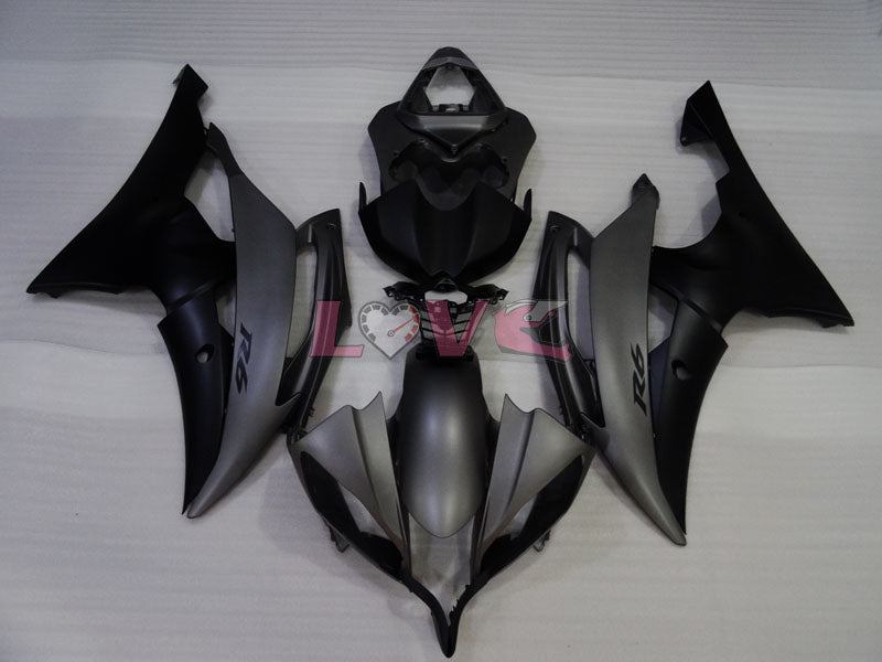 Factory Style - Black Grey Matte Fairings and Bodywork For 2008-2016 YZF-R6 #LF3432