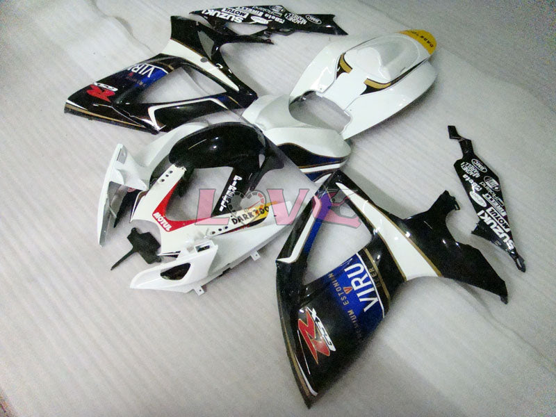 MOTUL VIRU - White Black Fairings and Bodywork For 2006-2007 GSX-R600 #LF6252