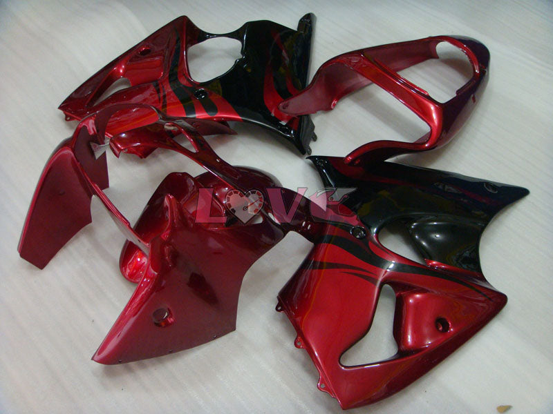 Flame - Red Black Fairings and Bodywork For 2000-2002 NINJA ZX-6R #LF3324
