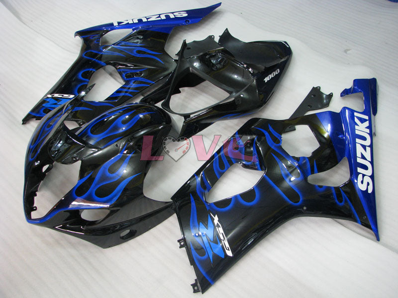 Flame - Blue Black Fairings and Bodywork For 2003-2004 GSX-R1000 #LF6025