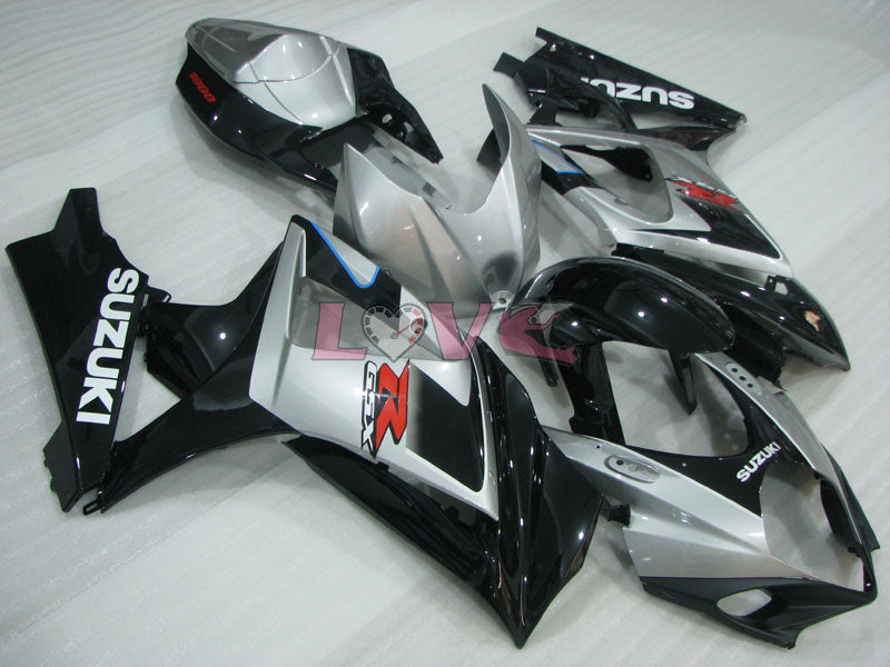 Factory Style - Black Silver Fairings and Bodywork For 2007-2008 GSX-R1000 #LF3821