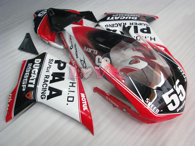 Factory Style - Red White Black Fairings and Bodywork For 2009-2011 1198 #LF3115