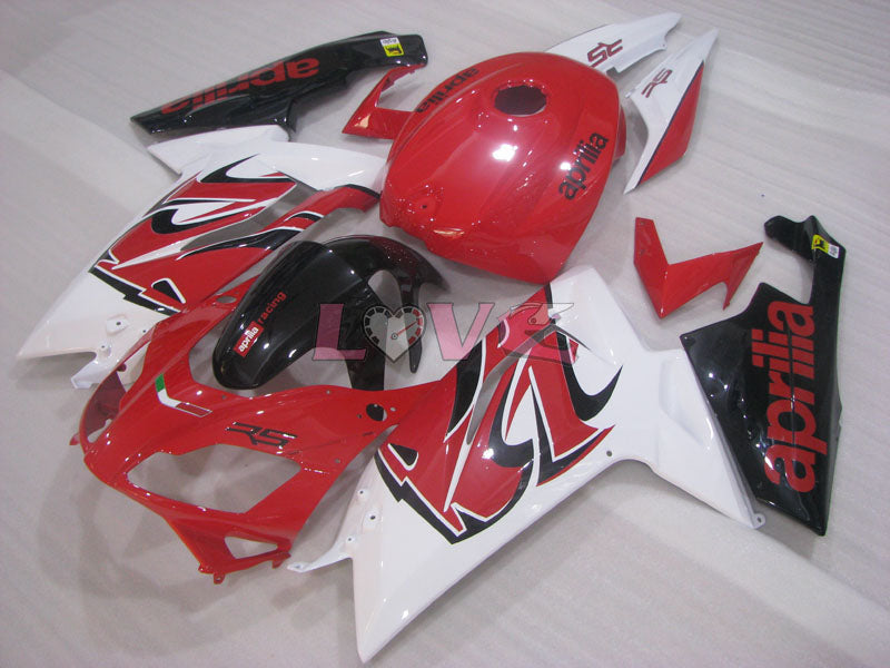 Customize - Red White Black Fairings and Bodywork For 2004-2009 RS125 #LF3084