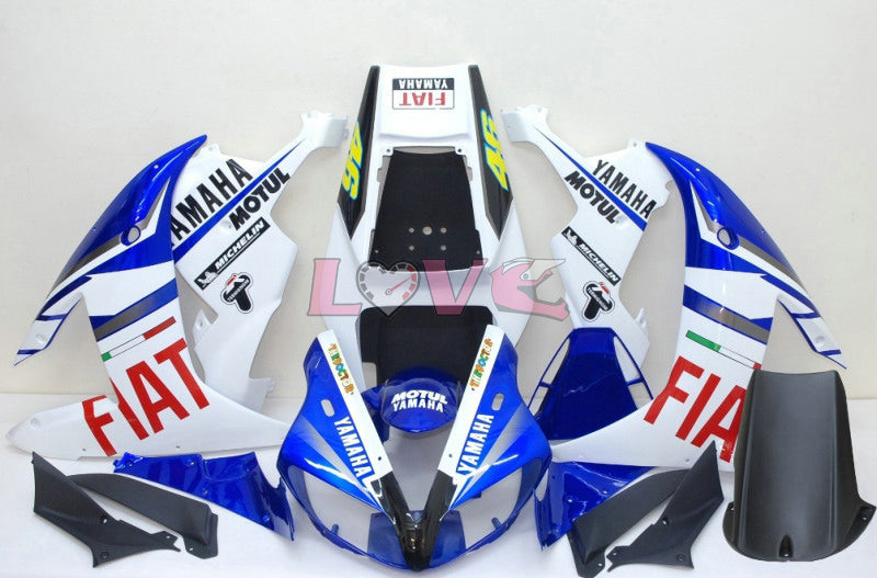 FIAT MOTUL - Blue White Fairings and Bodywork For 2002-2003 YZF-R1 #LF7037