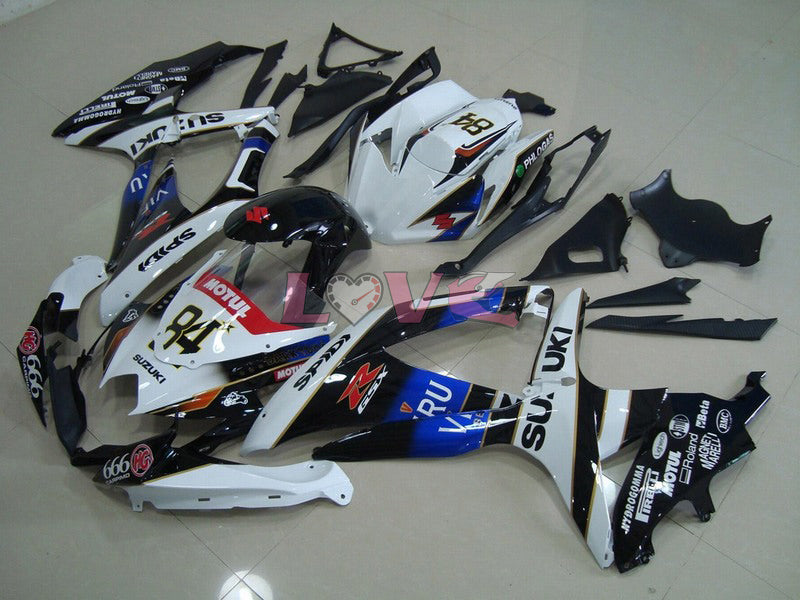 VIRU - White Black Fairings and Bodywork For 2008-2010 GSX-R600 #LF6182