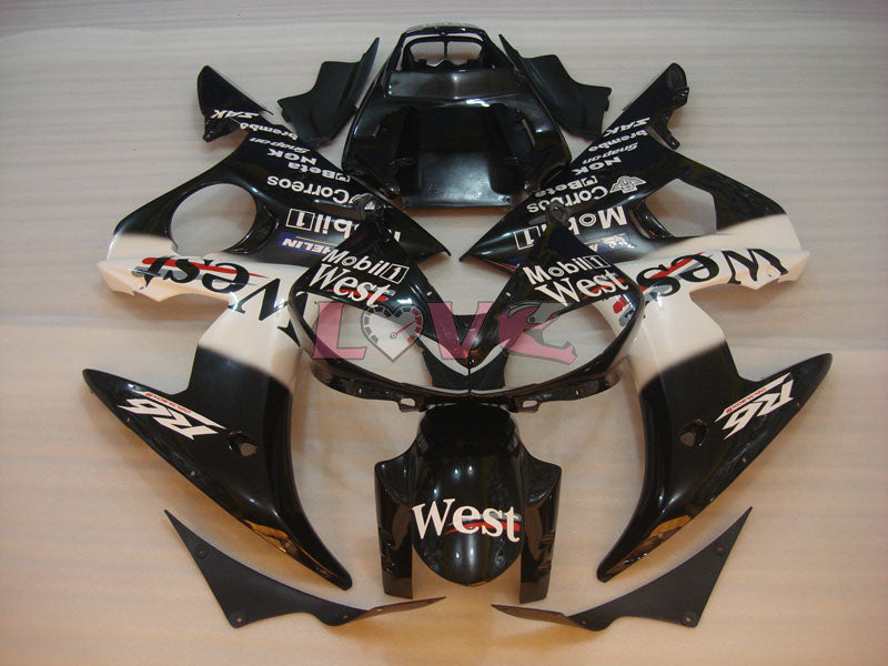 West - White Black Fairings and Bodywork For 2005 YZF-R6 #LF5283