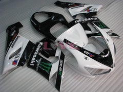 Monster - White Black Fairings and Bodywork For 2005-2006 NINJA ZX-6R #LF3305