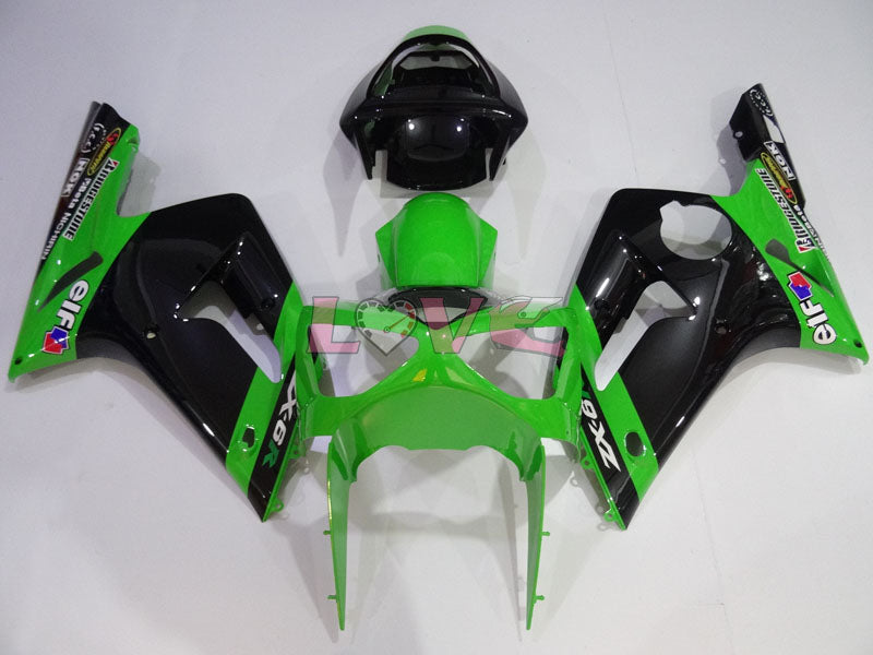 Nakano - Green Black Fairings and Bodywork For 2003-2004 NINJA ZX-6R #LF3313