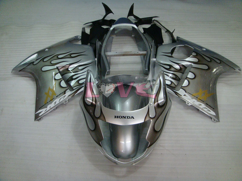 Flame - Black Silver Fairings and Bodywork For 1996-2007 CBR1100XX #LF5134