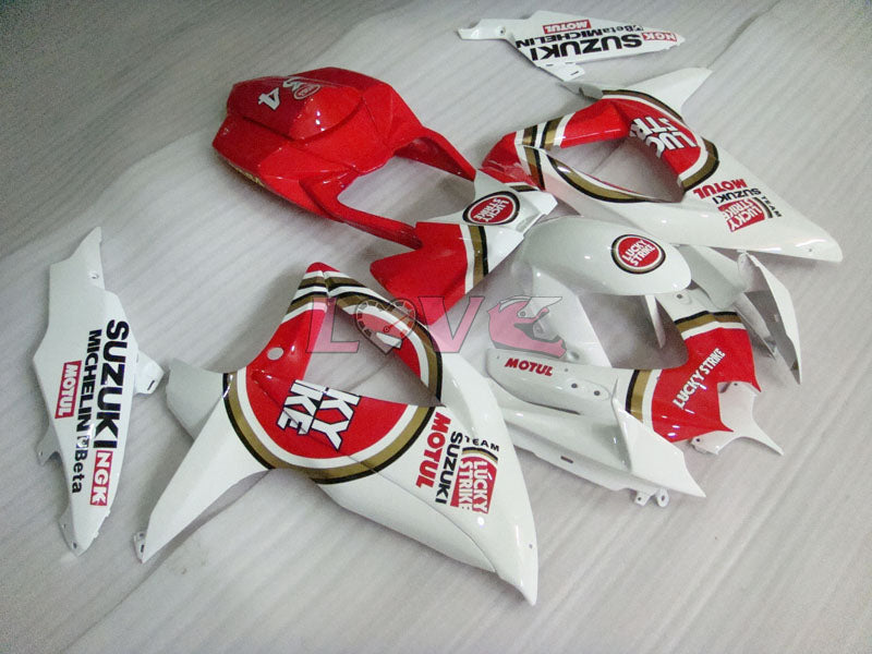 Lucky Strike MICHELIN MOTUL - Red White Fairings and Bodywork For 2008-2010 GSX-R600 #LF6213