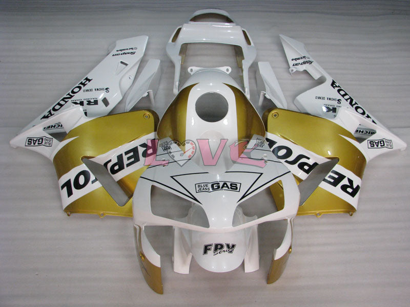 Repsol - White Gold Fairings and Bodywork For 2003-2004 CBR600RR #LF5332