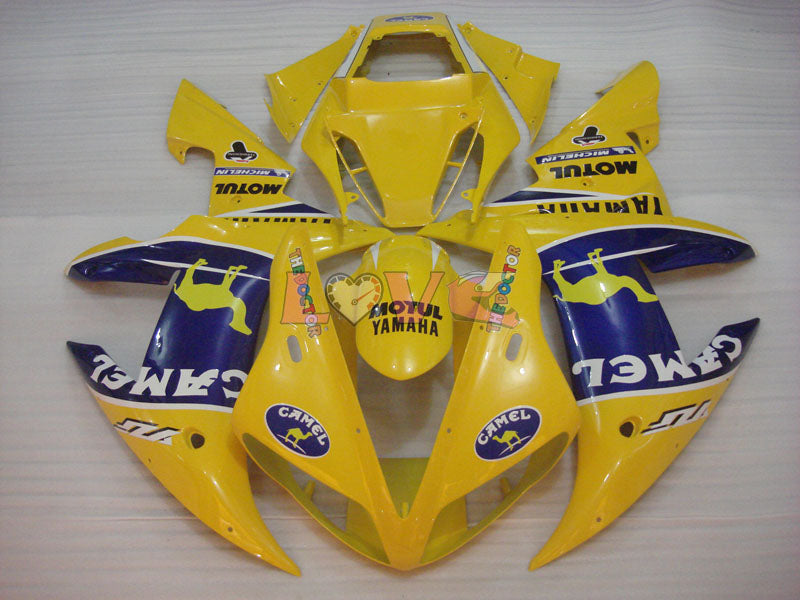 Camel MOTUL - Yellow Blue Fairings and Bodywork For 2002-2003 YZF-R1 #LF3595
