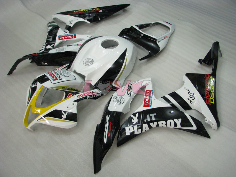 PlayBoy - White Black Fairings and Bodywork For 2007-2008 CBR600RR #LF7405