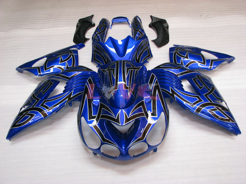 Customize - Blue Black Fairings and Bodywork For 2006-2011 NINJA ZX-14R #LF3234