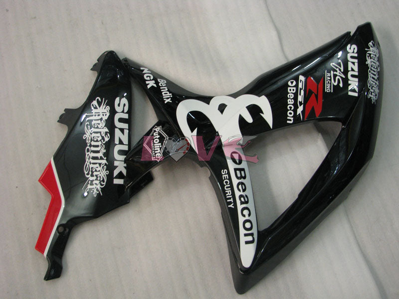 Beacon - White Black Fairings and Bodywork For 2008-2010 GSX-R600 #LF3969
