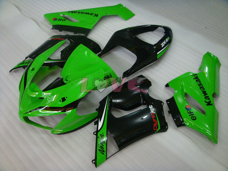 Nakano - Green Black Fairings and Bodywork For 2005-2006 NINJA ZX-6R #LF5972