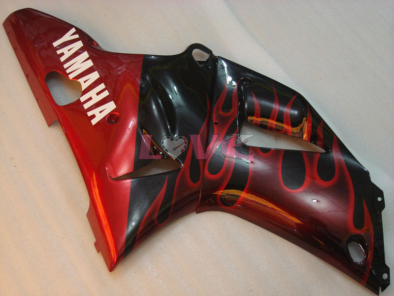 Flame - Red Black Fairings and Bodywork For 2000-2001 YZF-R1 #LF7062