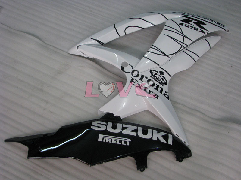 Corona - White Black Fairings and Bodywork For 2008-2010 GSX-R600 #LF6246
