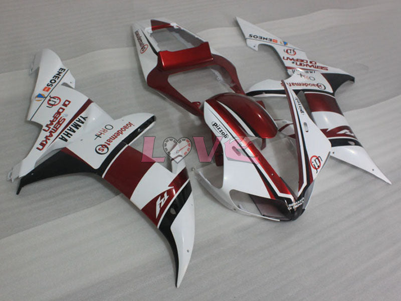 Customize - Red White Black Fairings and Bodywork For 2002-2003 YZF-R1 #LF3598