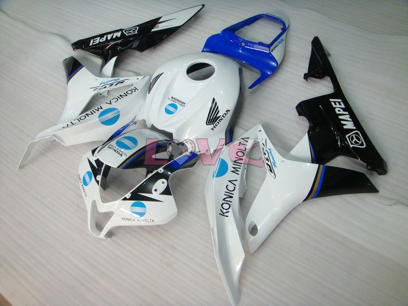 Konica Minolta - White Black Fairings and Bodywork For 2007-2008 CBR600RR #LF7456