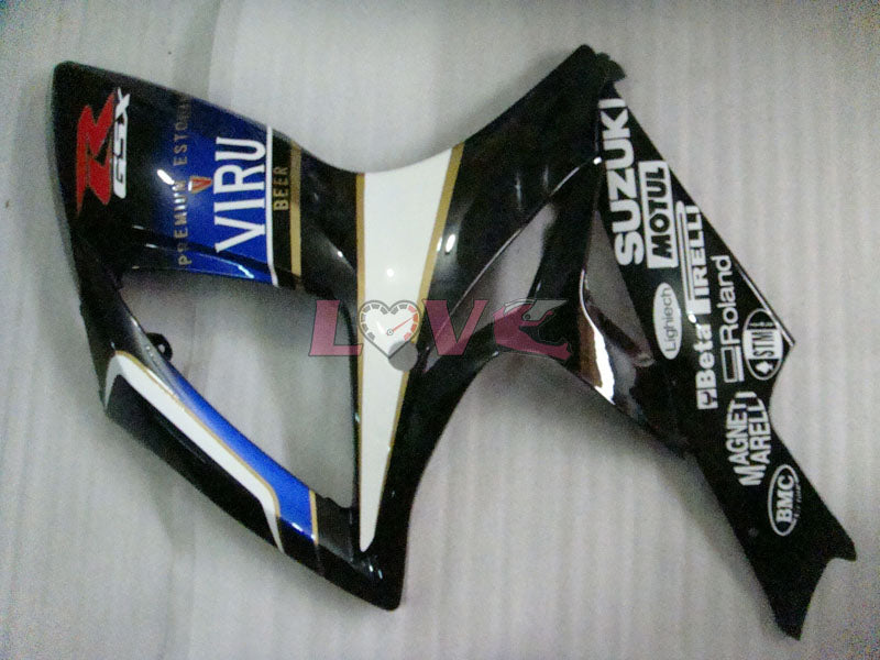 MOTUL VIRU - White Black Fairings and Bodywork For 2006-2007 GSX-R600 #LF6252