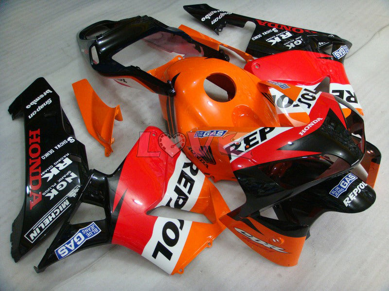 Repsol - Orange Black Fairings and Bodywork For 2003-2004 CBR600RR #LF5342