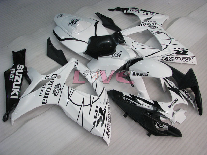 Corona - White Black Fairings and Bodywork For 2006-2007 GSX-R600 #LF6393