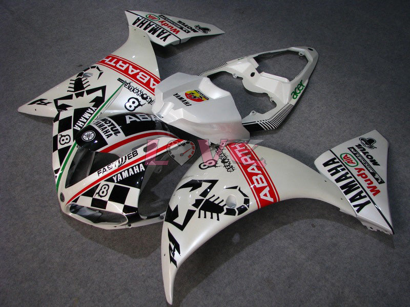 ABARTH - Black White Fairings and Bodywork For 2009-2011 YZF-R1 #LF6946