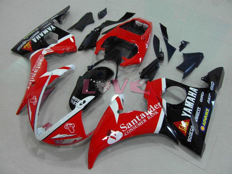 Santander - Red Black Fairings and Bodywork For 2003-2004 YZF-R6 #LF6905