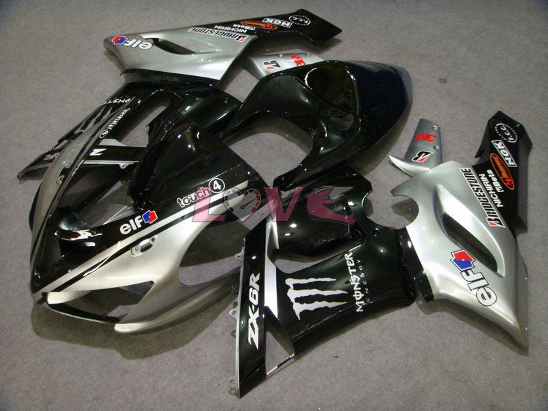 Monster - Black Silver Fairings and Bodywork For 2005-2006 NINJA ZX-6R #LF5984