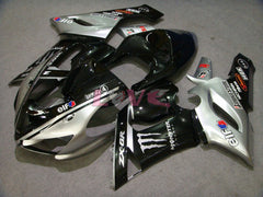 Monster - Black Silver Fairings and Bodywork For 2005-2006 NINJA ZX-6R #LF5984