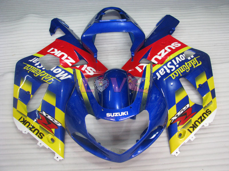 Movistar - Yellow Blue Fairings and Bodywork For 2001-2003 GSX-R600 #LF6771