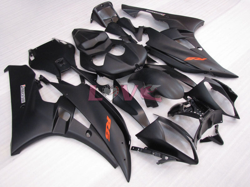 Factory Style - Black Matte Fairings and Bodywork For 2006-2007 YZF-R6 #LF3436